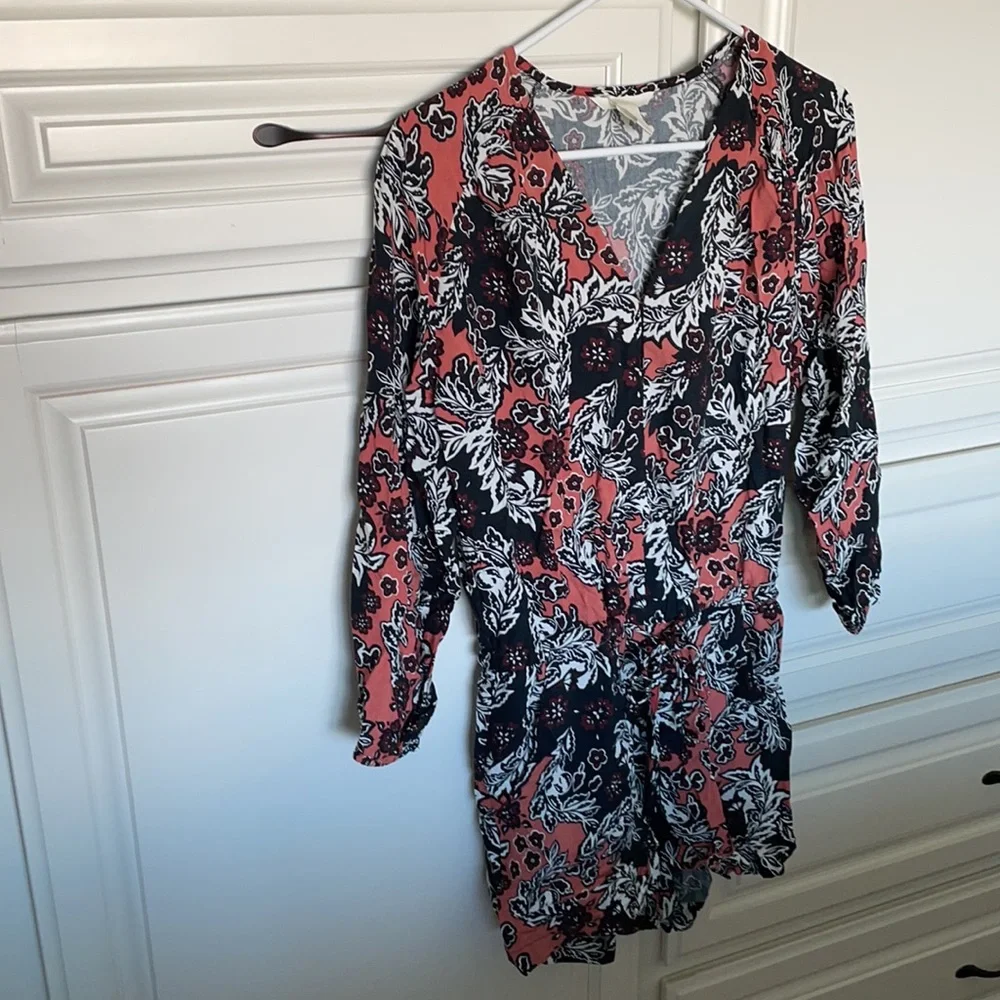 H&M Printed Long-Sleeve Romper
